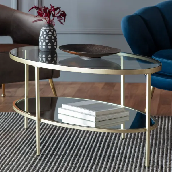 Oval metal shop coffee table