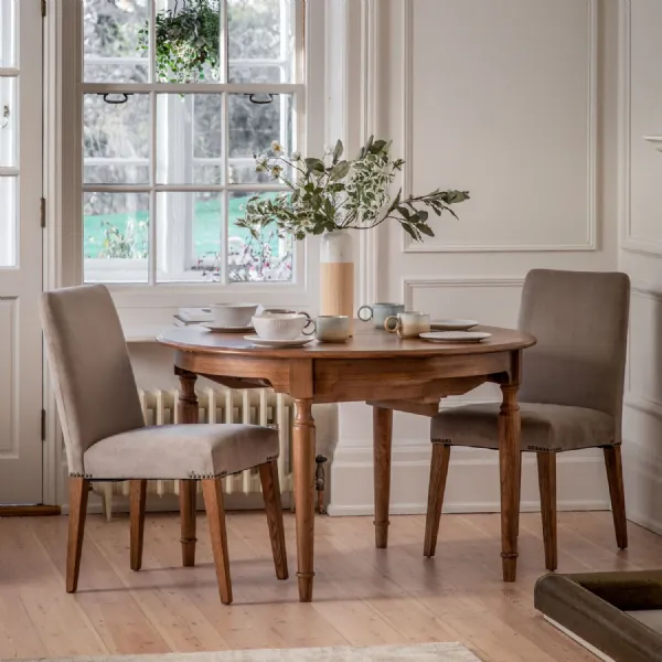 Traditional Mindi Dark Wood Round Extending Dining Table