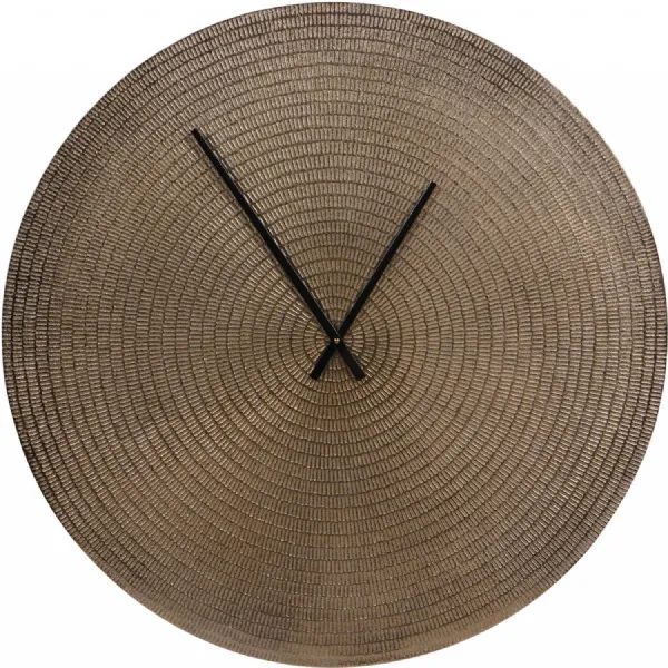 Champagne Gold Large Textured Round Wall Clock