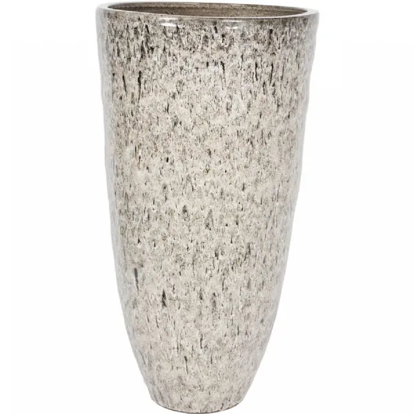 Extra Large Tall Taupe Reactive Glaze Ceramic Planter