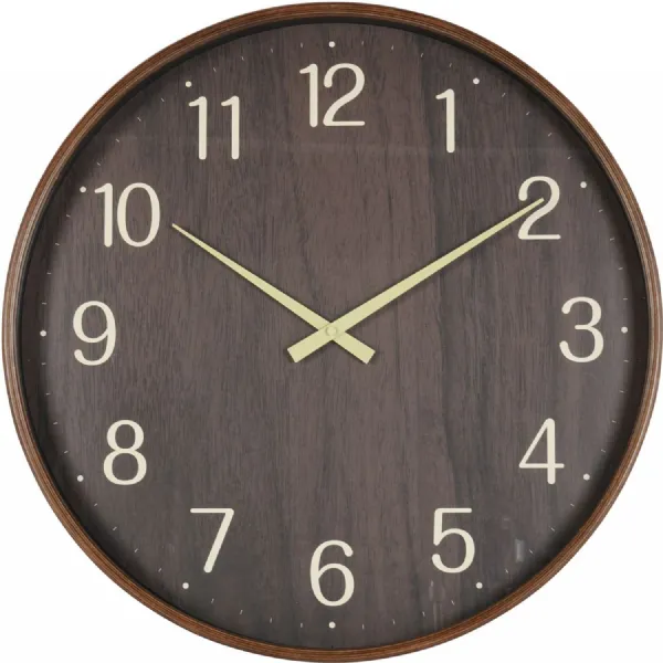 Brown Grain Effect Round Wall Clock 53cm Diameter