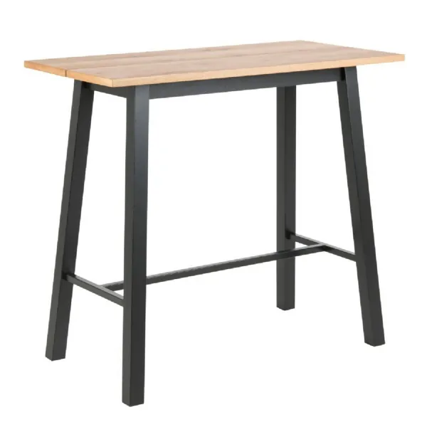 Chara Bar Table in Black And Oak