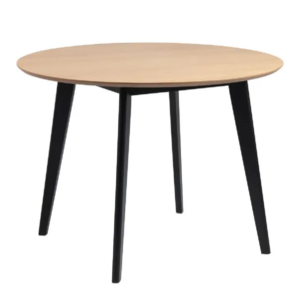Roxby Round Dining Table in Oak And Black