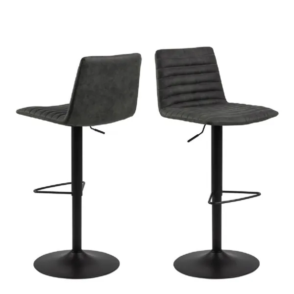 Kimmy Bar Stool in Grey Fabic Set of 2