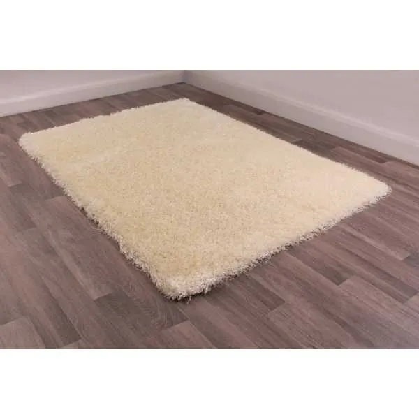 Boston Plain Cream Soft Shaggy Rug 160 X 225