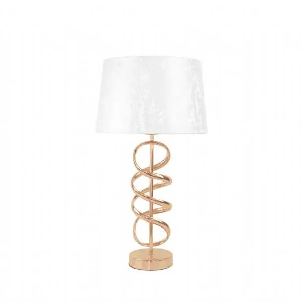 54.5cm Metal Gold Swirl Design Base with Drum shaped Fabric