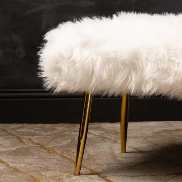 Fur chair deals with gold legs