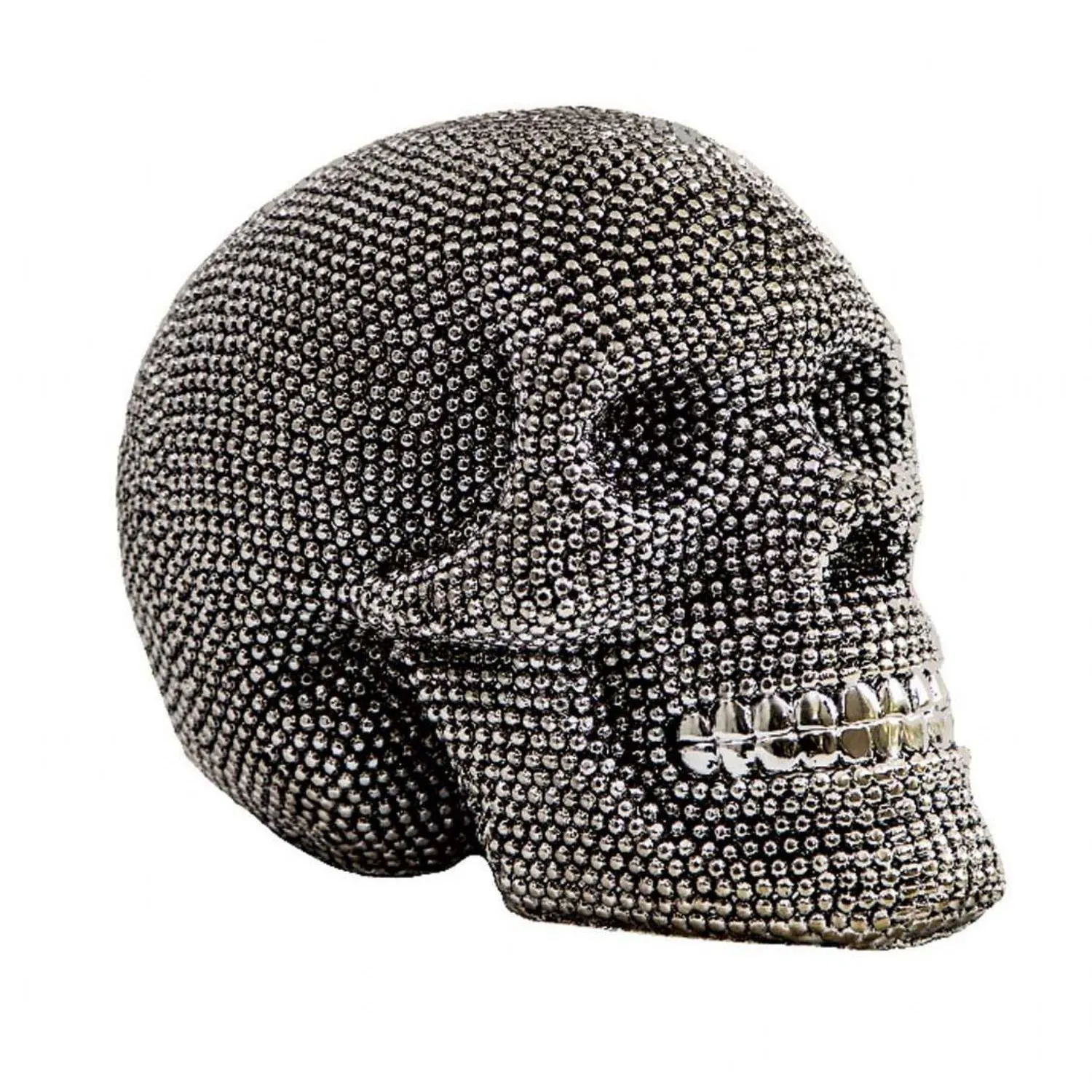 Silver Beaded Skull