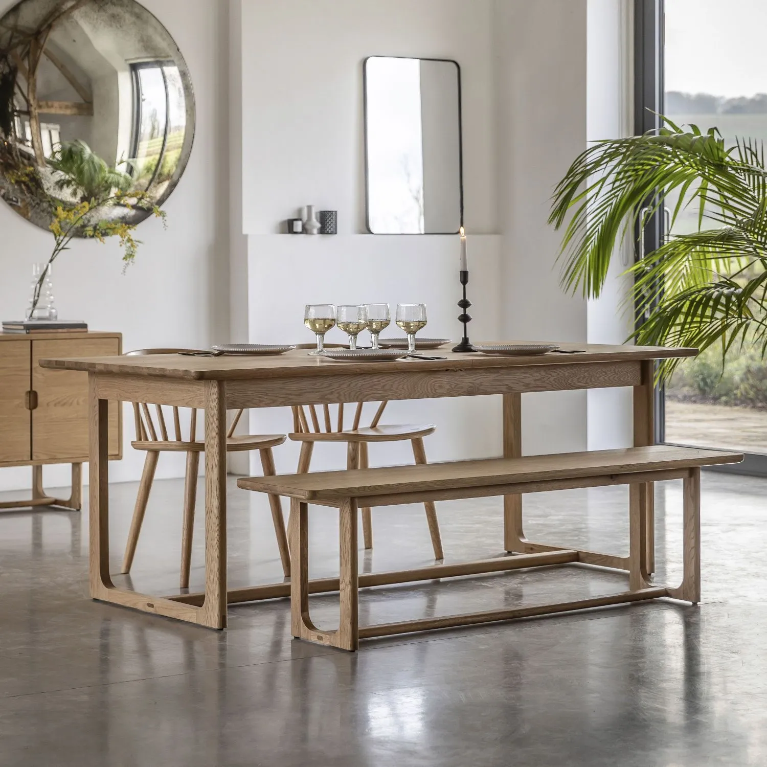 Natural Oak Large Extending Dining Table