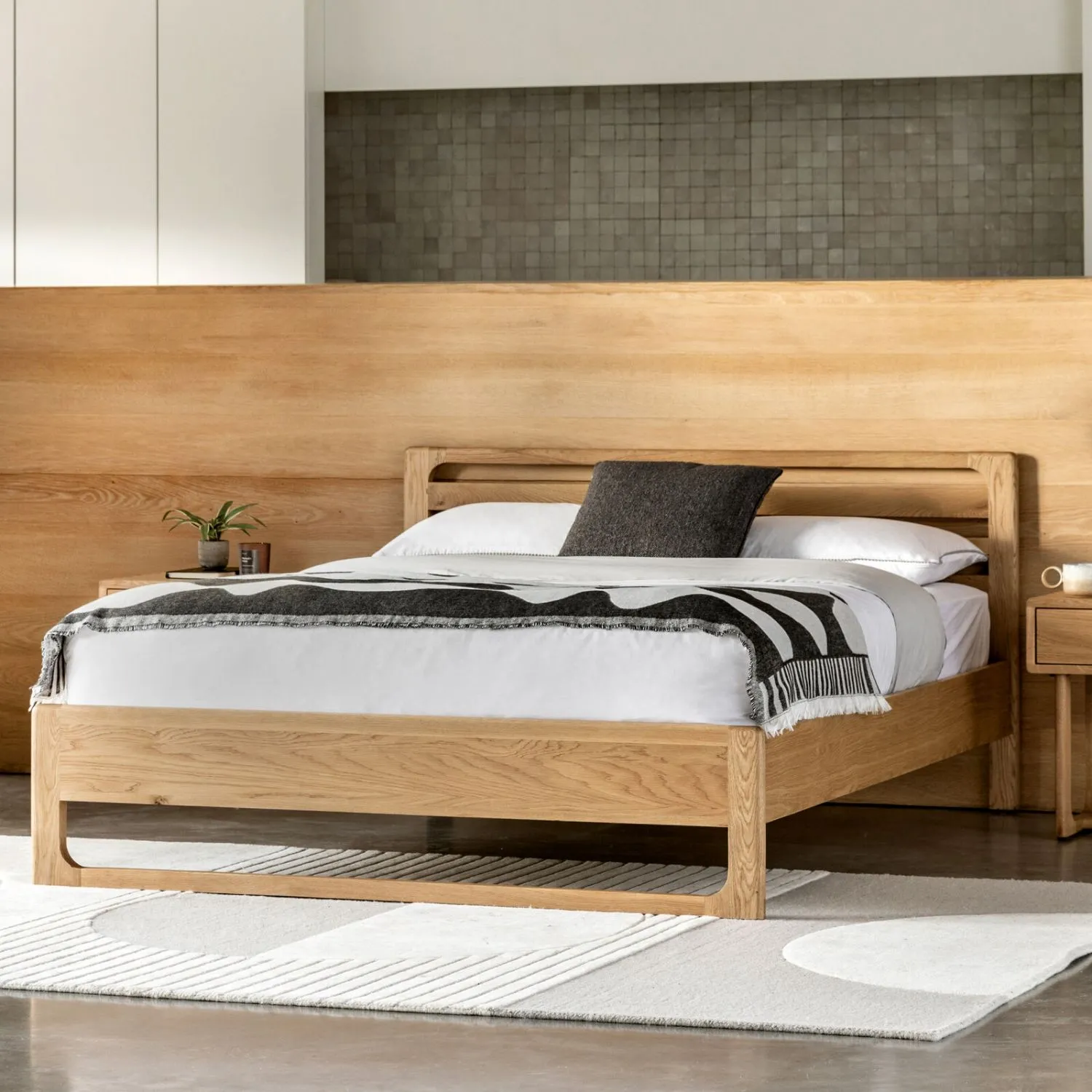 Oak Natural Wooden 5ft King Size Bed