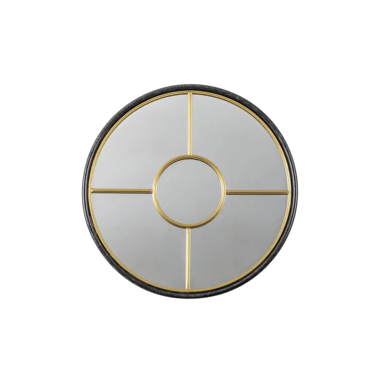 Size mm 554 Black Gold Rocca Round Mirror Gold Small