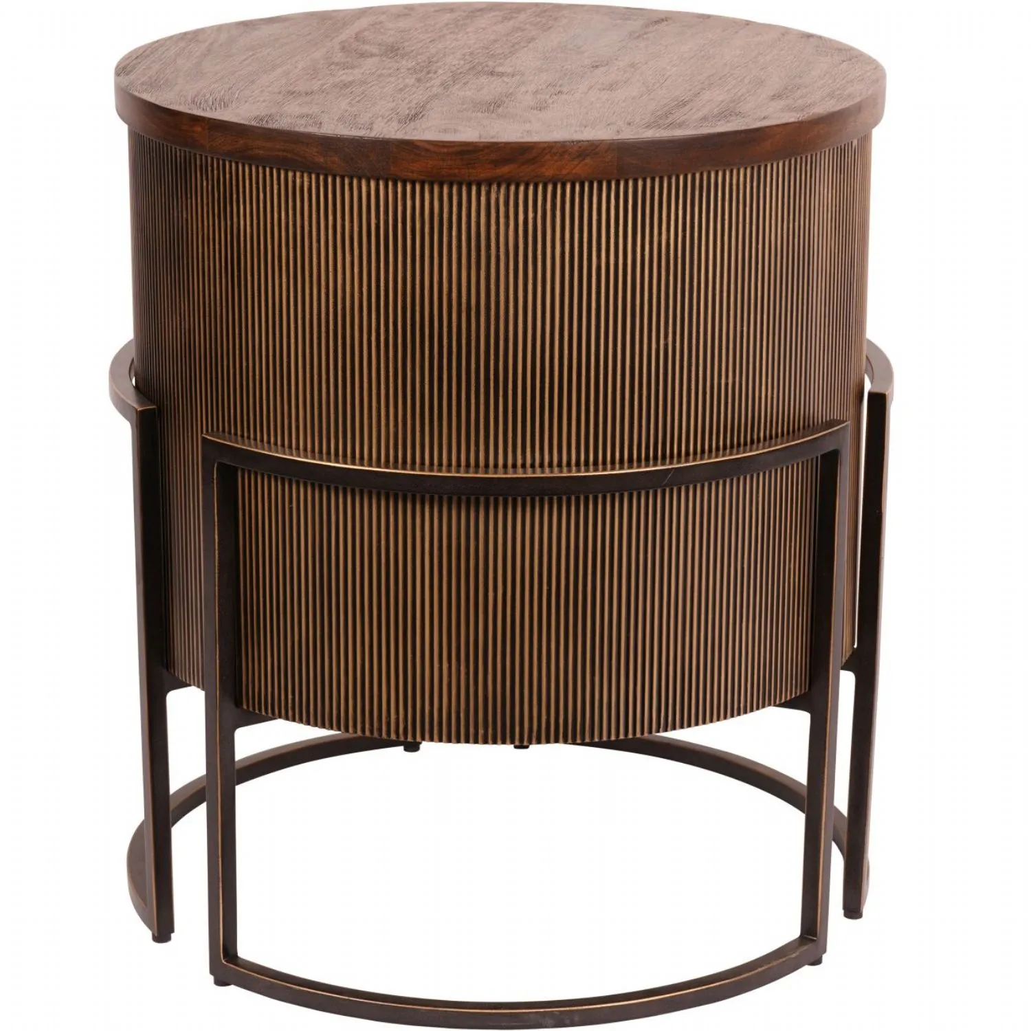 Hunter Corrugated Antique Gold End Table