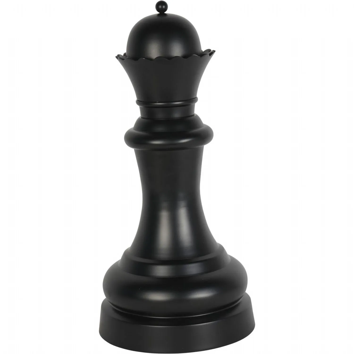 60cm Tall Decorative Metal Queen Chess Piece in Black