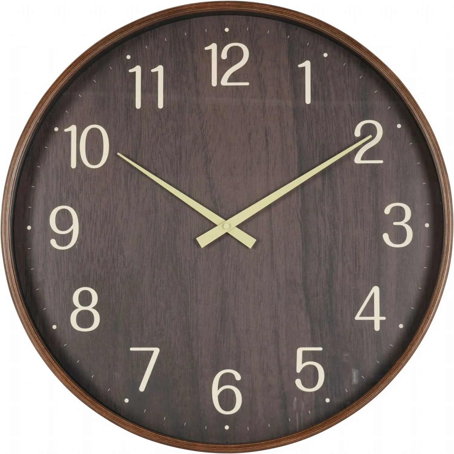 Brown Grain Effect Round Wall Clock 53cm Diameter