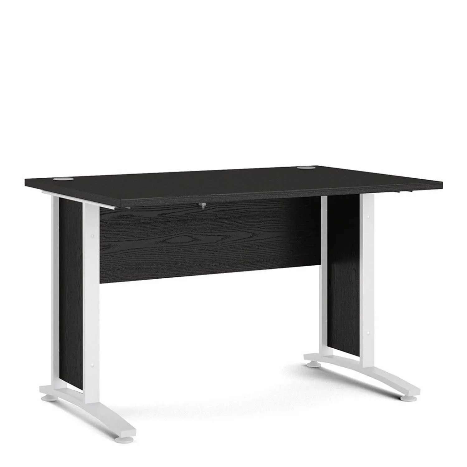 Prima Desk 120 cm in Black woodgrain With White legs