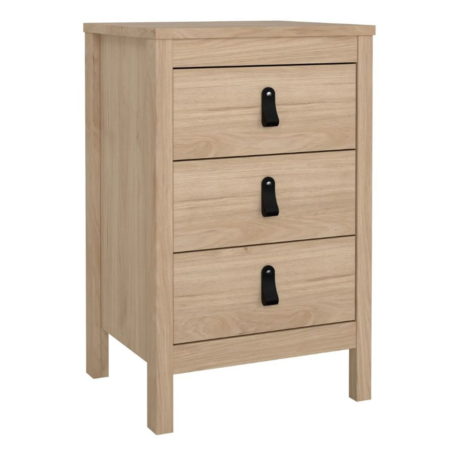 Barcelona Bedside Table 3 Drawers in Jackson Hickory Oak