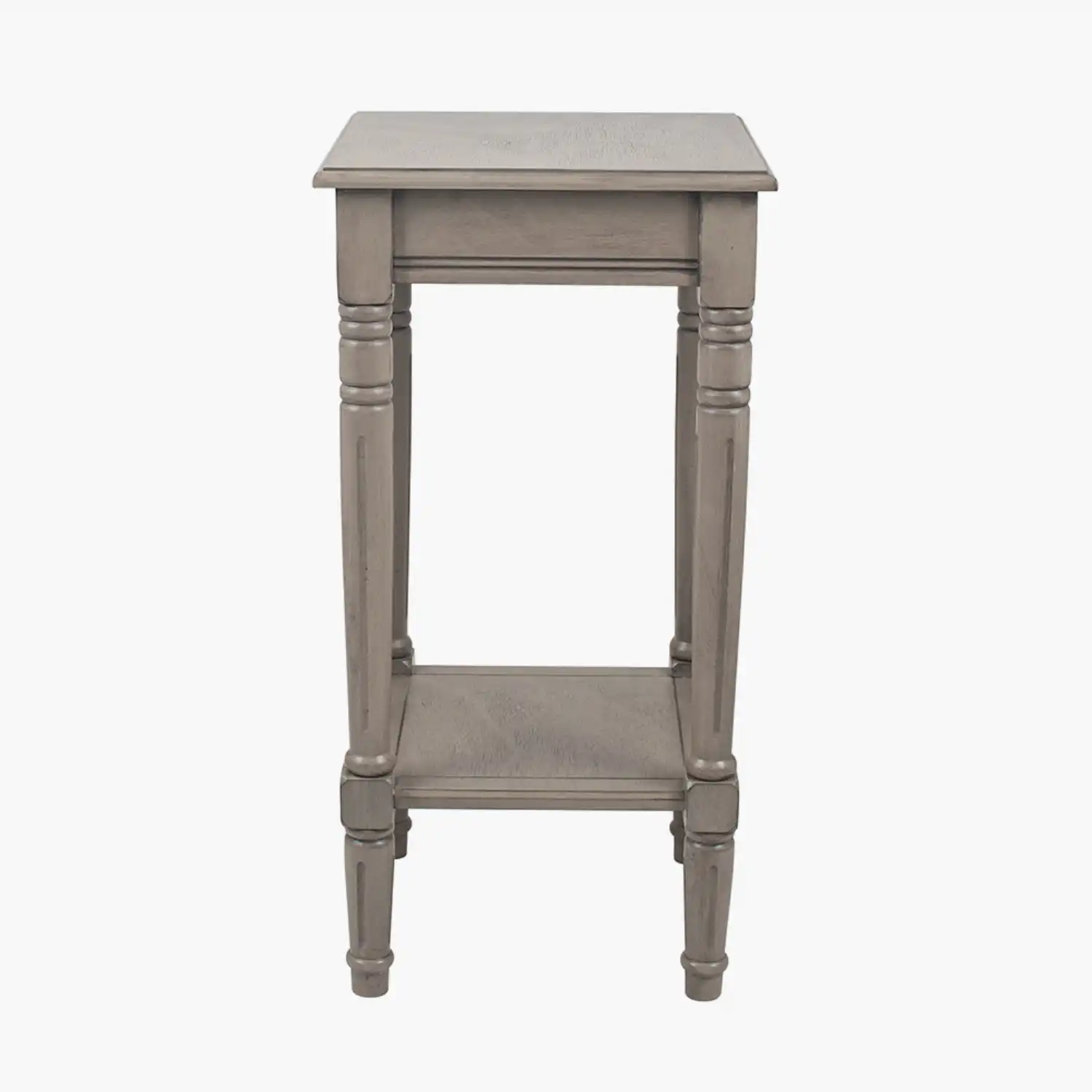 Taupe Pine Wood Square Accent Table KD