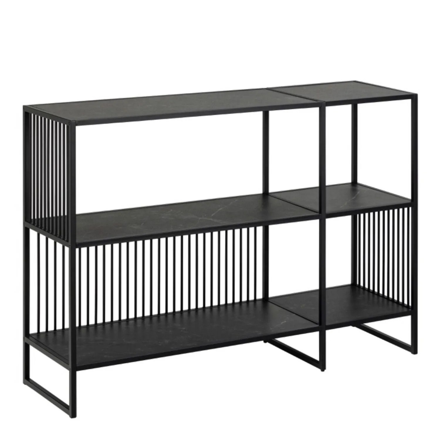 Strington Bookcase with 2 Shelves in Black