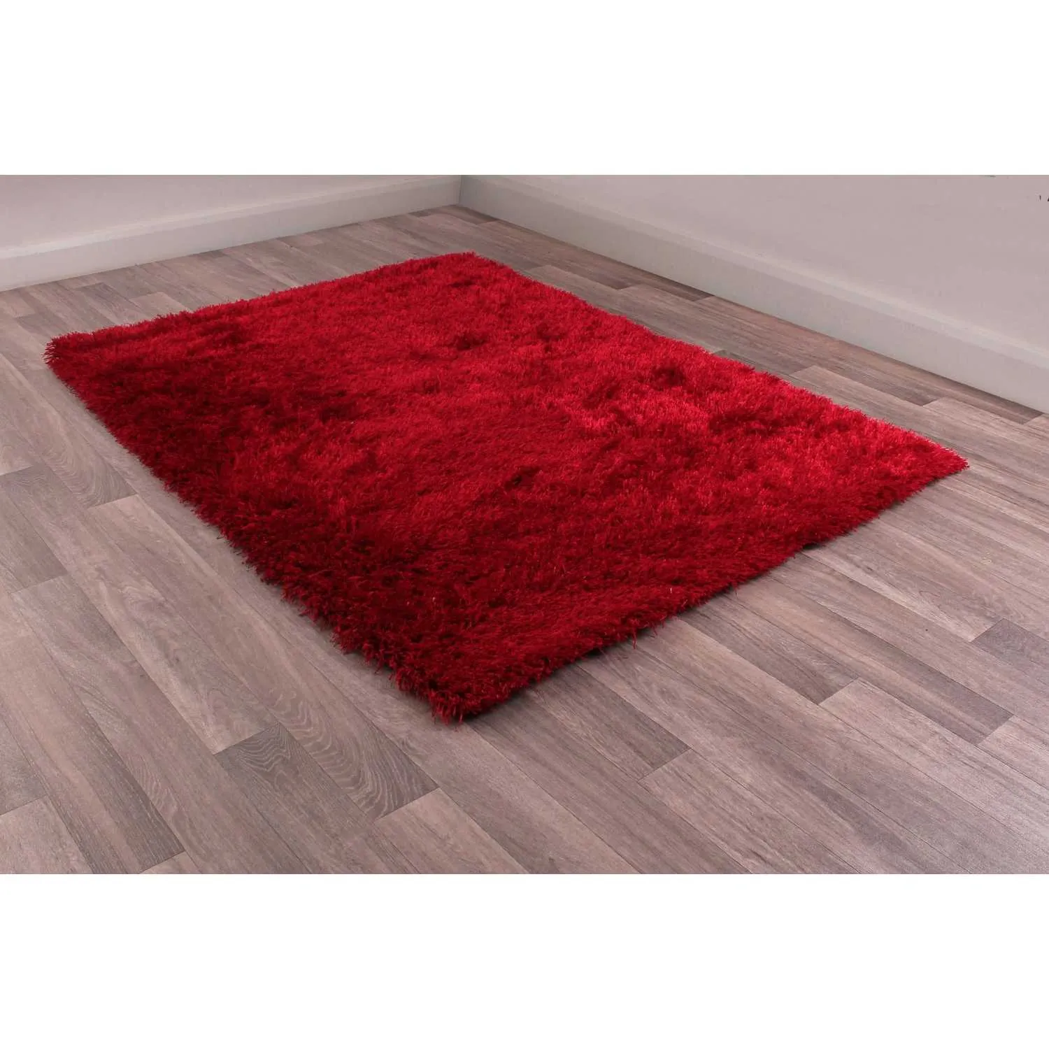 Boston Plain Red Soft Shaggy Rug 160 X 225