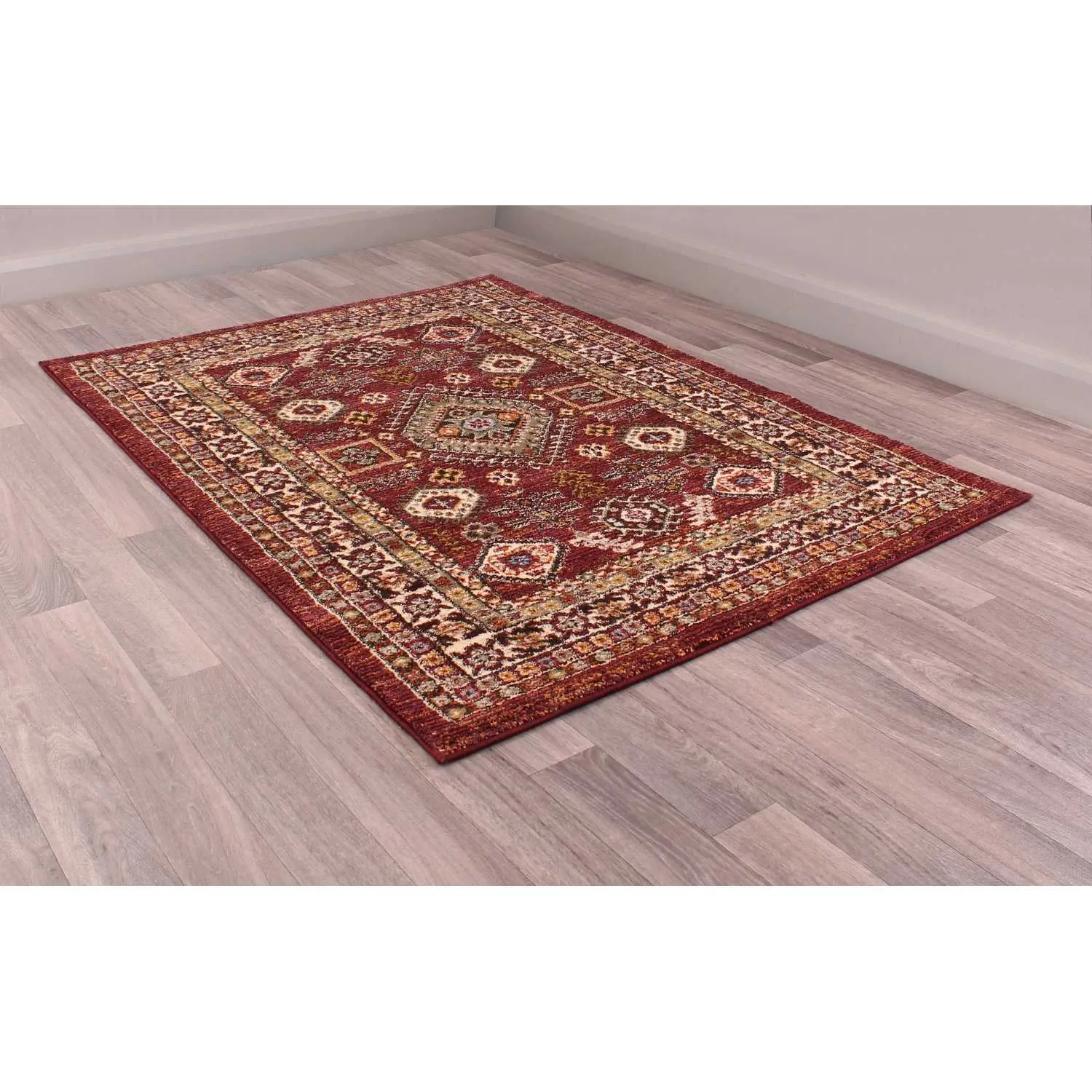 Cashmere 5568 Red Traditional Polyester Floral Rug 160 X 225