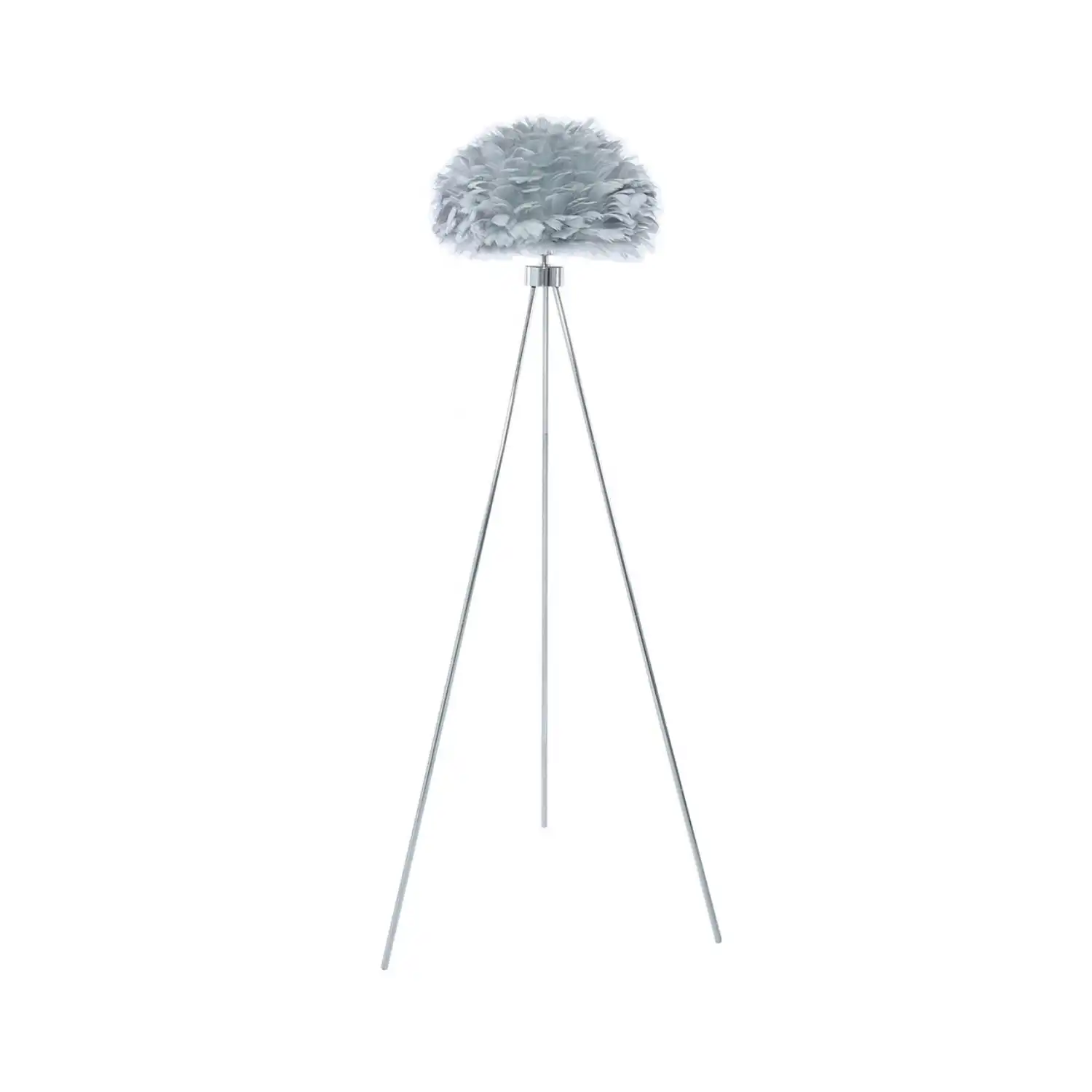 Tripod Floor Lamp with Grey Feather Shade