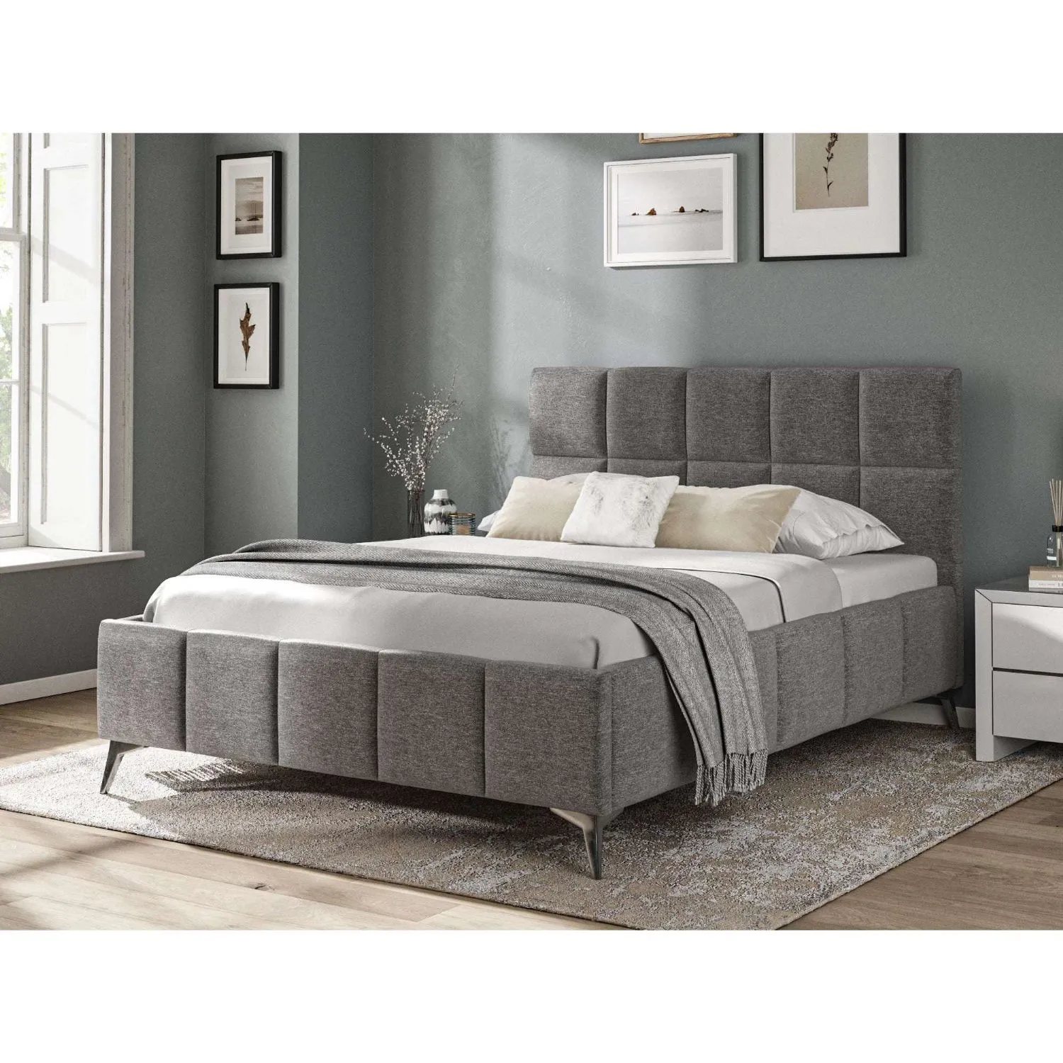 Fabric Bed Collection Dark Grey 5