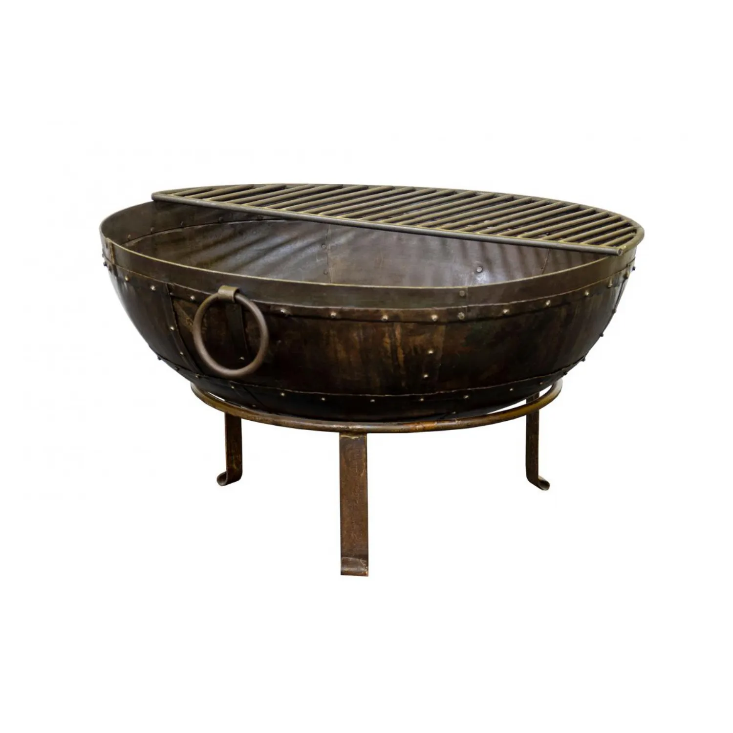 Round Large Metal Outdoor Kadhai Pot with Stand
