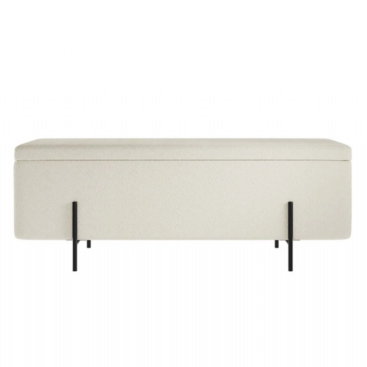 Lola Storage Ottoman Ivory Boucle