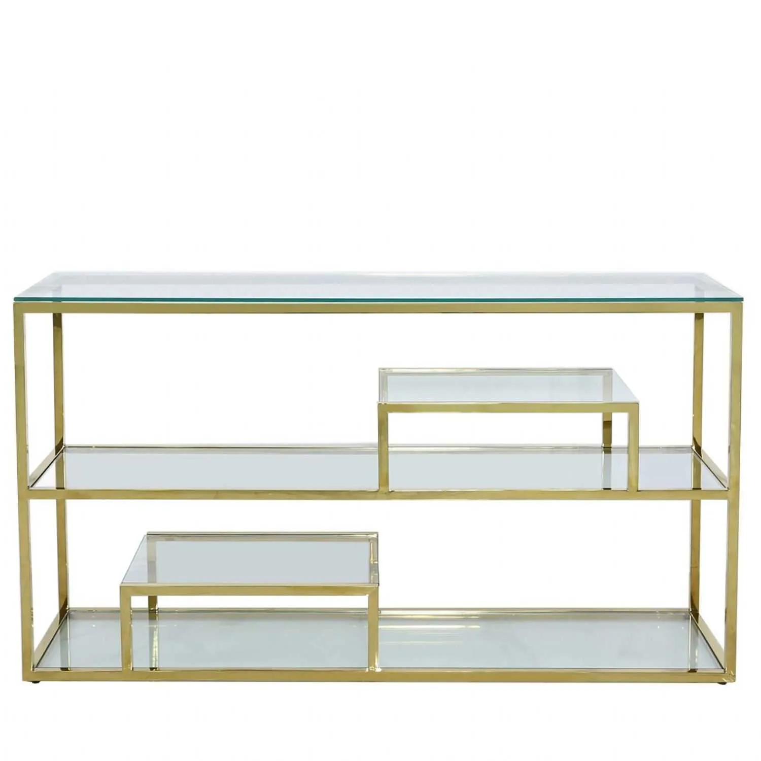 Henry Tier Console Table Stainless Steel Gold