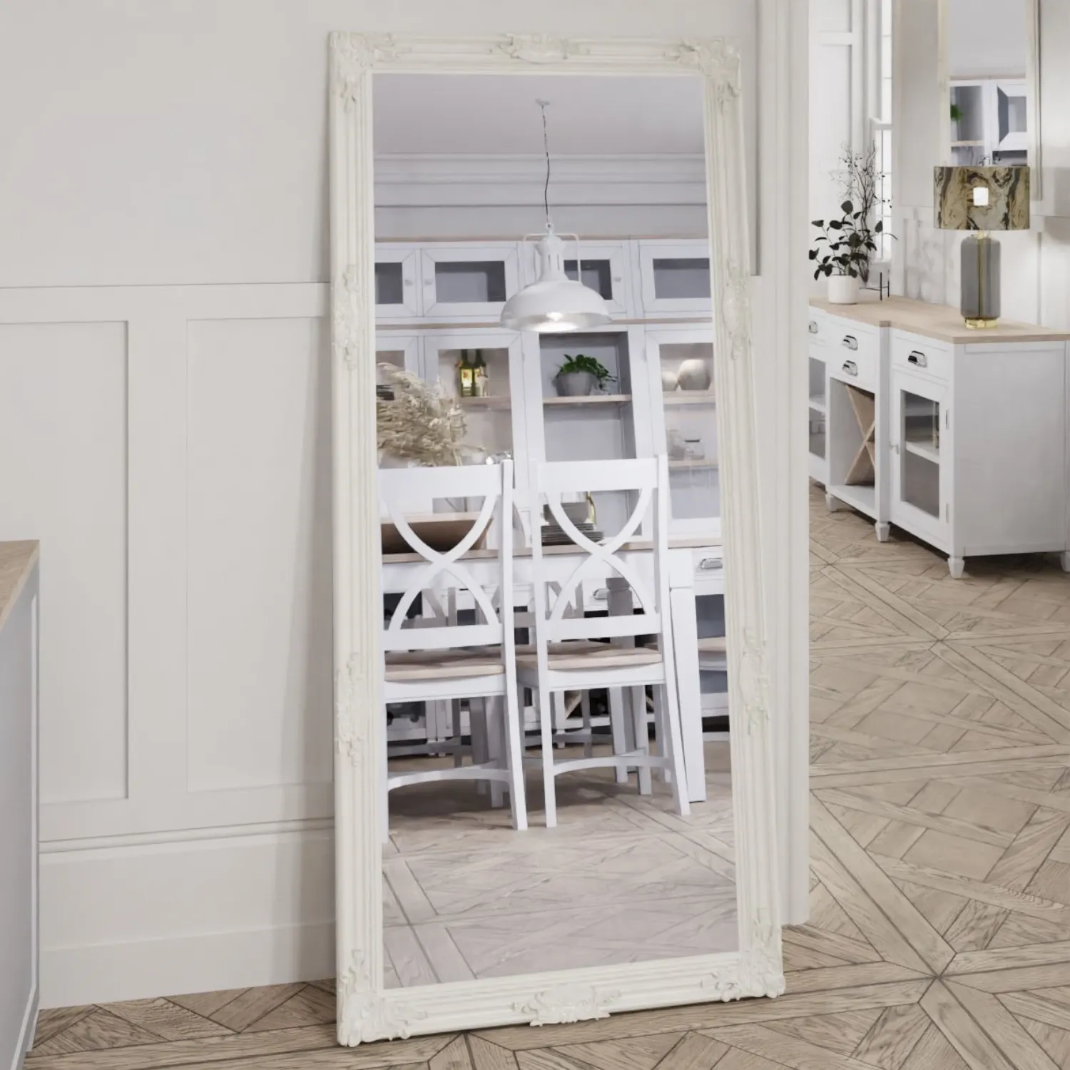 White Wooden Mirror